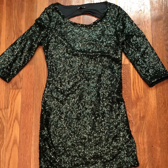 Express Dresses & Skirts - Green Sequin Cocktail Dress